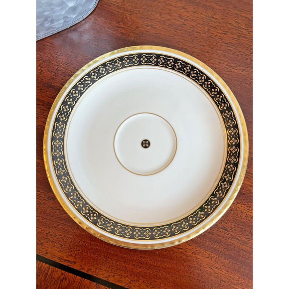 Pickard China Black Sapphire Cup and Saucer Hand Decorated Black and Gold - Picture 5 of 6